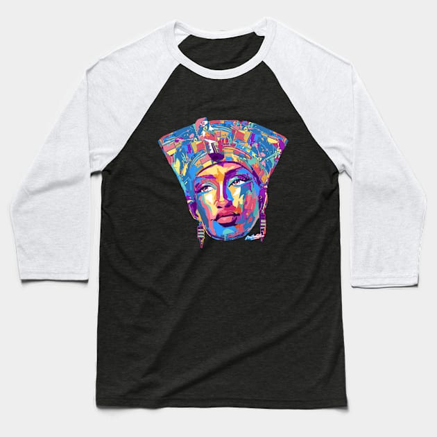 Nefertiti Portrait Baseball T-Shirt by mailsoncello